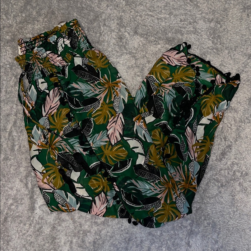 Tropical Pom-Pom Hem Lounge Pants – Girl Soul – Size L